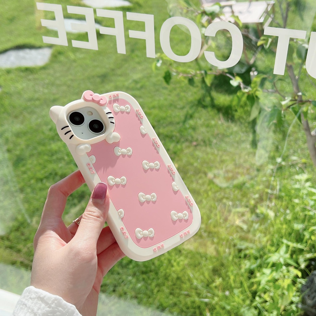 Ốp Điện Thoại TPU Dẻo Họa Tiết Hoạt Hình Mèo Kitty Dễ Thương Chống Rơi Cho iPhone 14 13 12 11 Pro Max