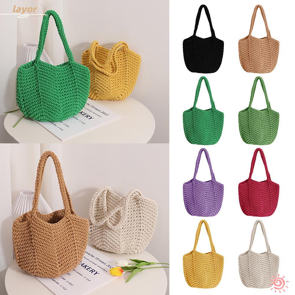 Túi Xách Tay / Đeo Vai Đan Len Phối Lưới Thời Trang Cho Nữ