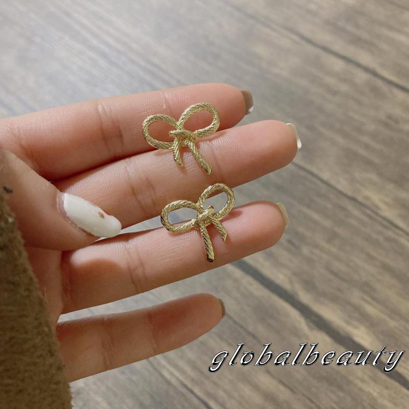 Bông Tai Hình Nơ Bằng Kim Loại Dễ Thương Cho Nữ