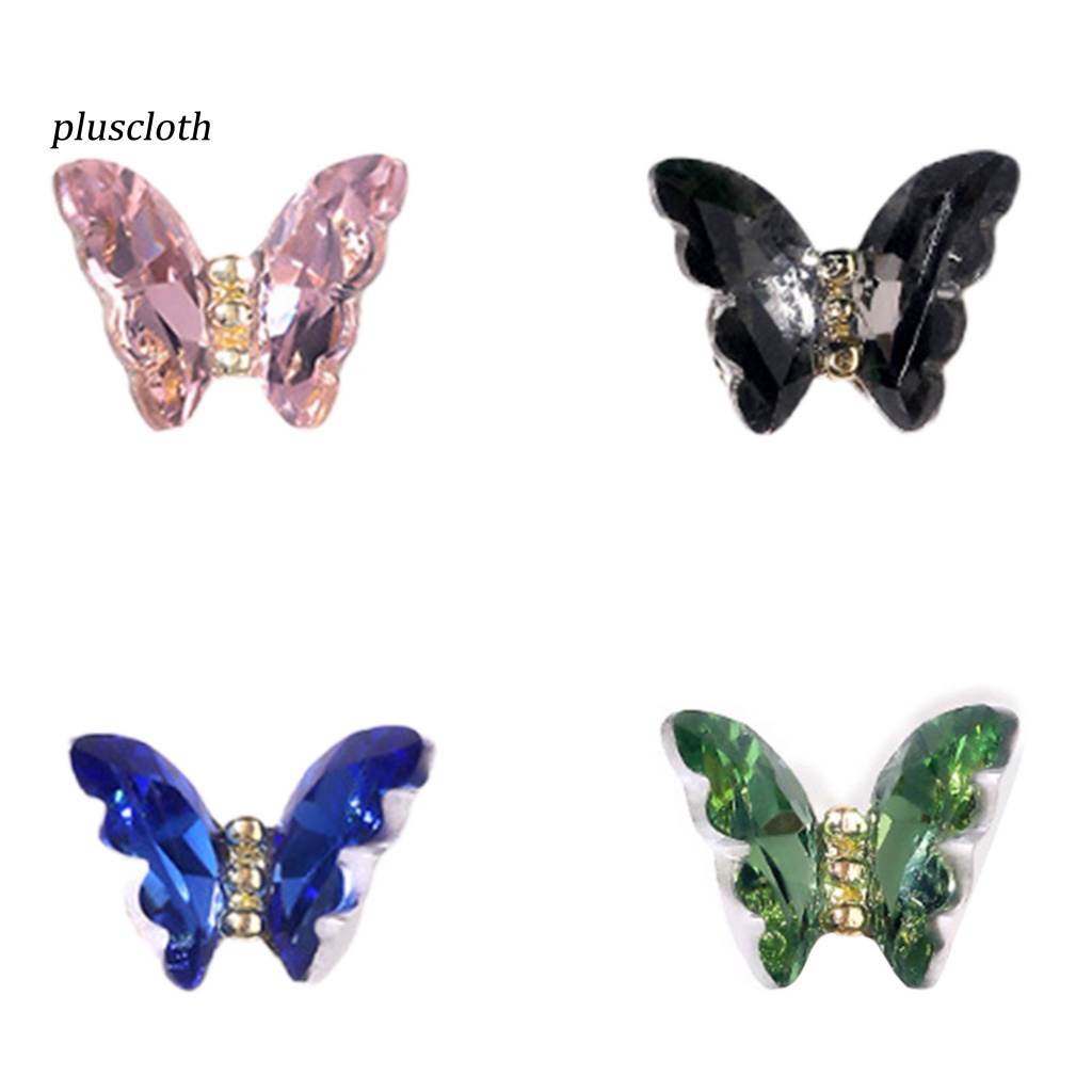 Set 10 Phụ Kiện Trang Trí Móng Tay Nghệ Thuật Hình Bướm Ba Chiều Không Phai