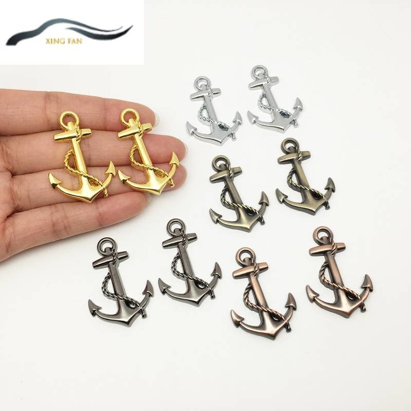 Bộ 2 Huy Hiệu Kim Loại 3D Hình Mỏ Neo / Tàu Cướp Biển Trang Trí Xe Hơi / Tàu Thuyền