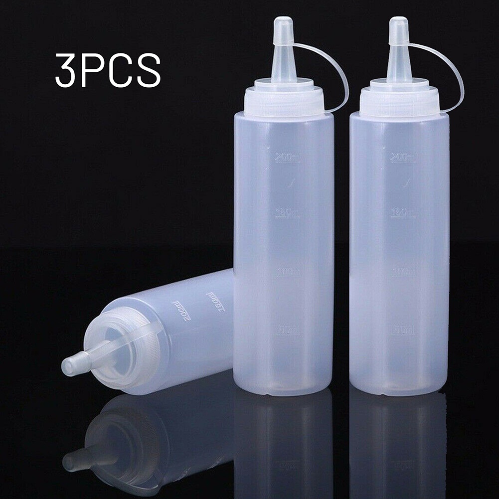 Set 3 Chai Nhựa Dạng Bóp Đựng Sốt Mù Tạt 8oz