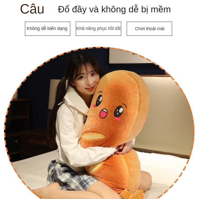 Gối Ôm Nhồi Bông Hình Bánh Mì Hoạt Hình Đáng Yêu