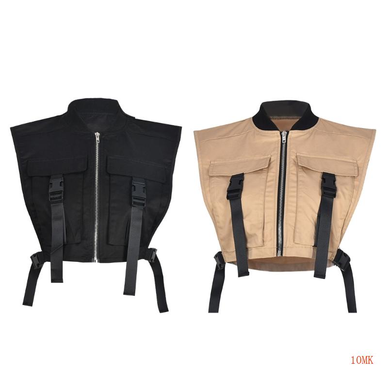 Xiangbao Áo Khoác Cộc Tay Có Khóa Kéo Thời Trang Cho Nữ Kèm Túi