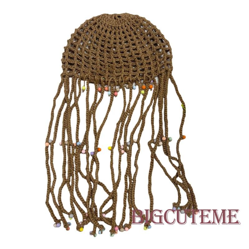 Mũ Beanie Đan Len Thủ Công Đính Hạt Thời Trang Cho Nữ