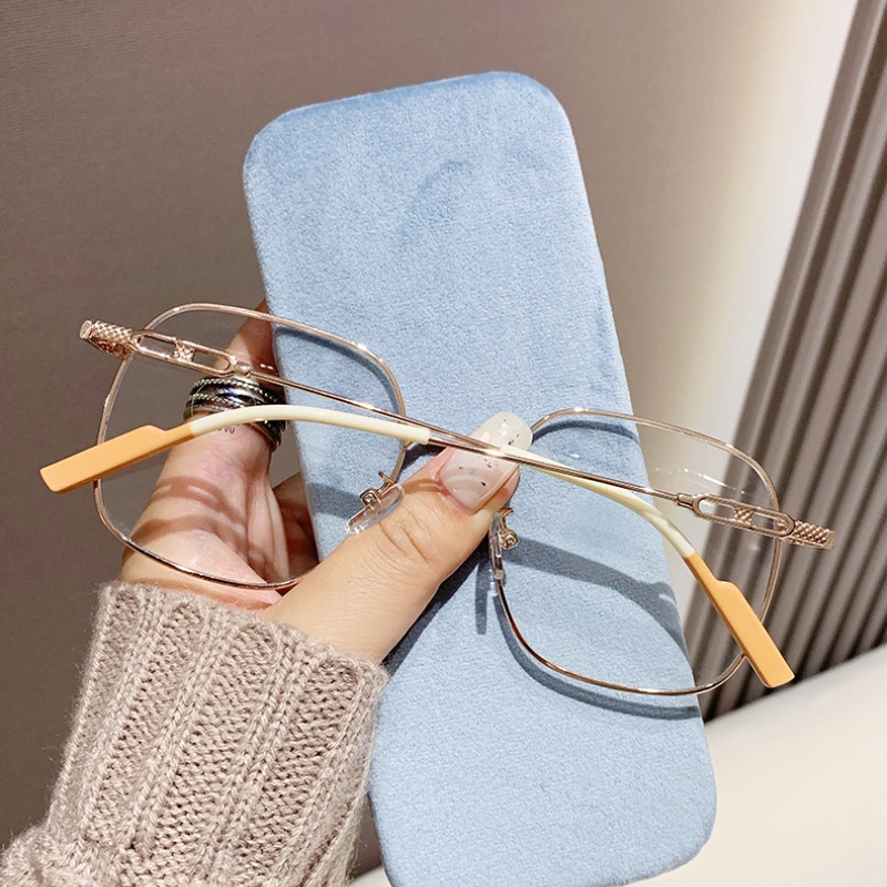 Mắt Kính Gọng Vuông Kim Loại Siêu Nhẹ Thời Trang Cho Nam Nữ