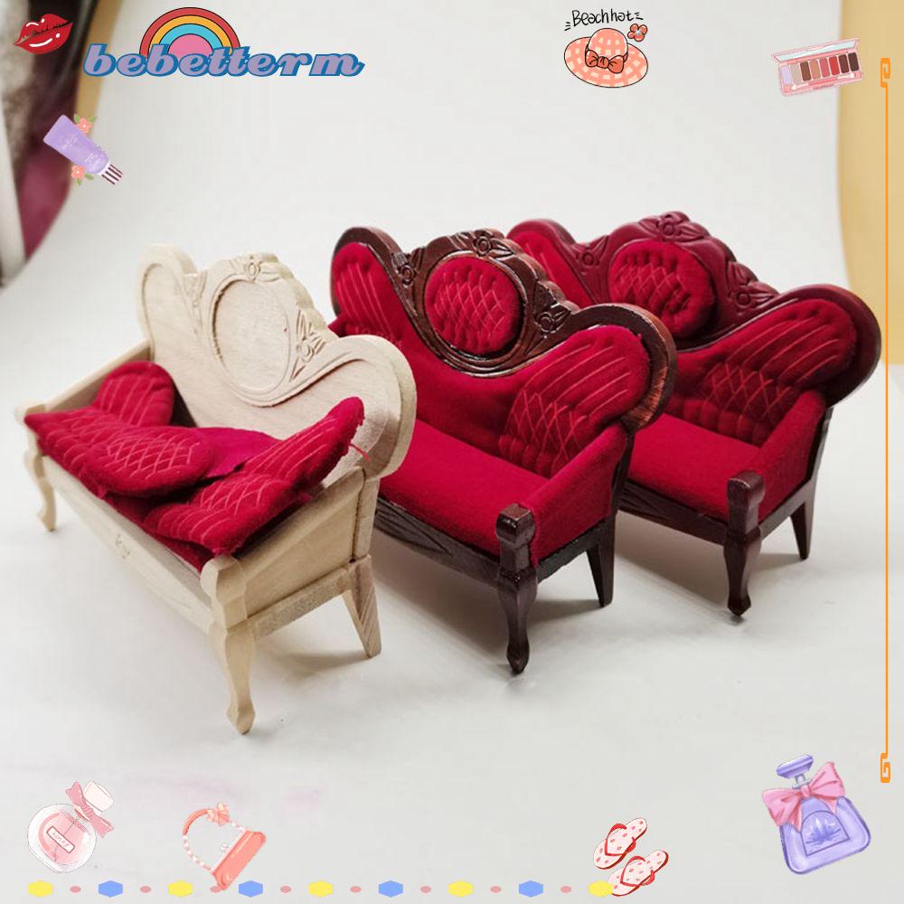 Mô Hình Ghế Sofa Bằng Gỗ Mềm Mại Dành Cho Bé Gái
