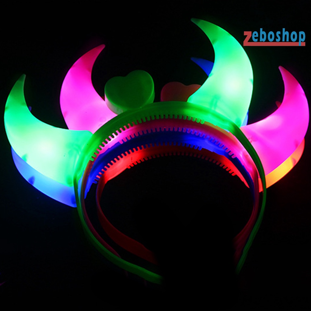 Cài Tóc Hình Sừng Bằng Nhựa Phát Quang Hóa Trang Cho Người Lớn Và Trẻ Em