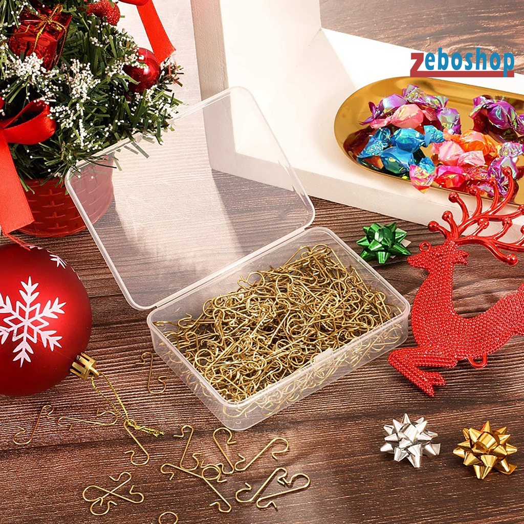 Set 100 Móc Treo Hình Chữ S Bằng Thép Không Gỉ Trang Trí Cây Thông Giáng Sinh