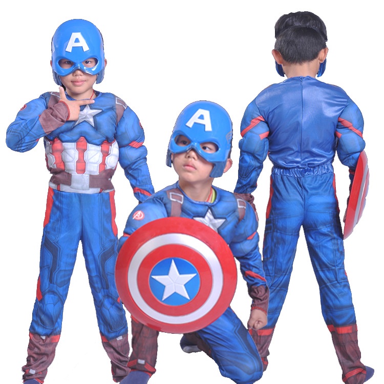 Bộ Đồ Liền Thân Hóa Trang Nhân Vật Siêu Anh Hùng Trong Phim Spiderman Thor Hulk Cơ Bắp Cho Bé Dịp Halloween
