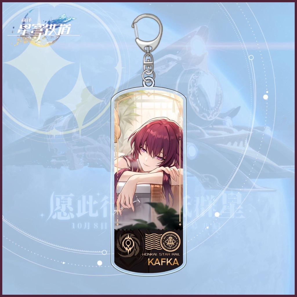 Bailu Clara Collapse Móc Khóa Acrylic Một Lớp Họa Tiết Hoạt Hình Ngôi Sao Dome Railway HD Khảm Đá