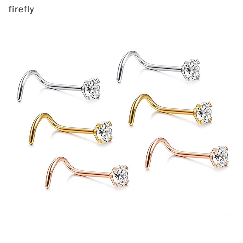 1 Khuyên Mũi Bằng Thép Không Gỉ Đính Pha Lê Thời Trang