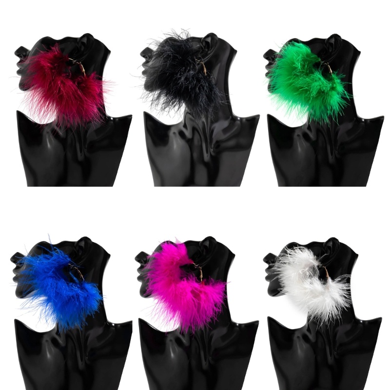 Bộ Trang Sức Dây Chuyền + Bông Tai + Vòng Cổ Lông Vũ Độc Đáo