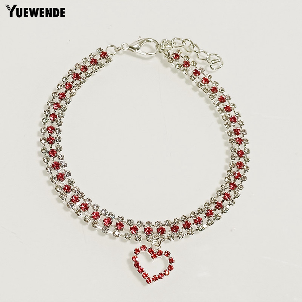 Vòng Cổ Hình Trái Tim Đính Đá Thời Trang Cho Thú Cưng