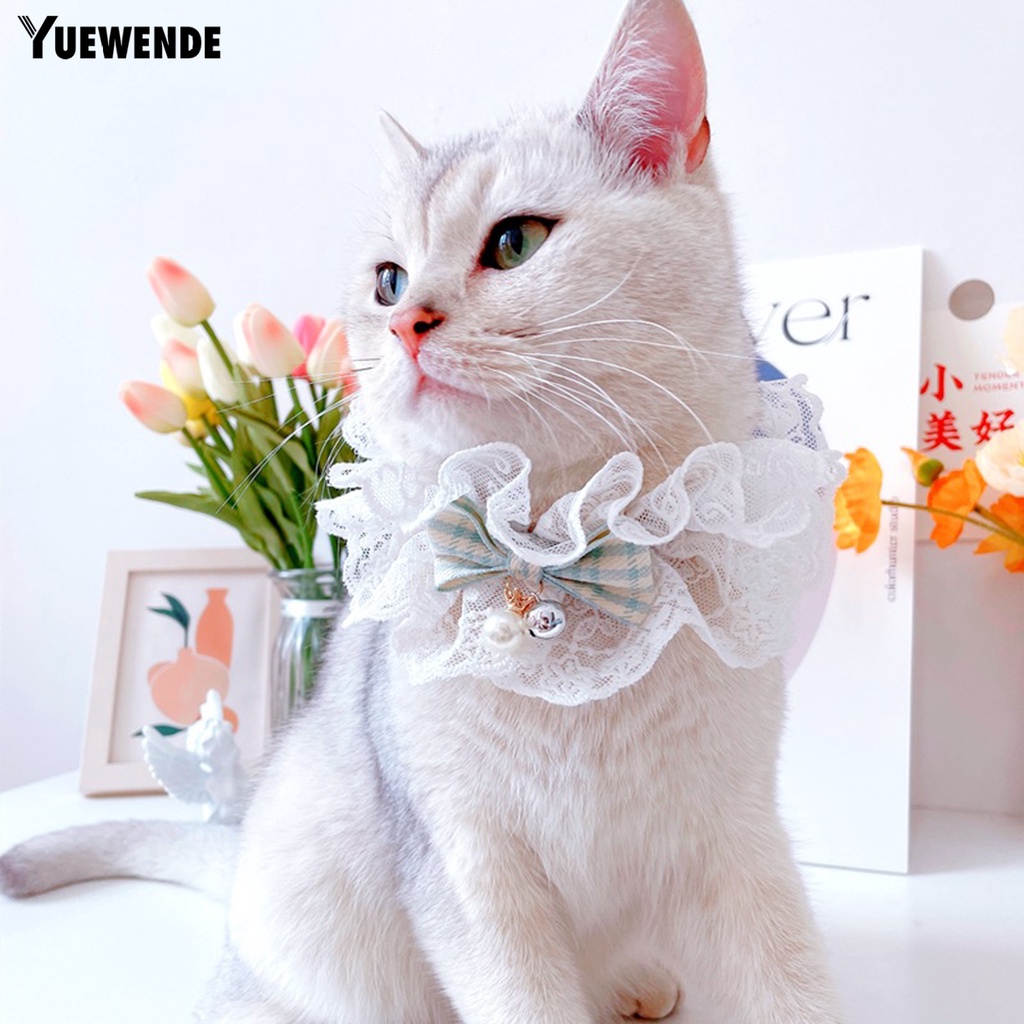 Yq.e Khăn Choàng Cổ Viền Ren Thoáng Khí Nhiều Màu Sắc Cho Thú Cưng