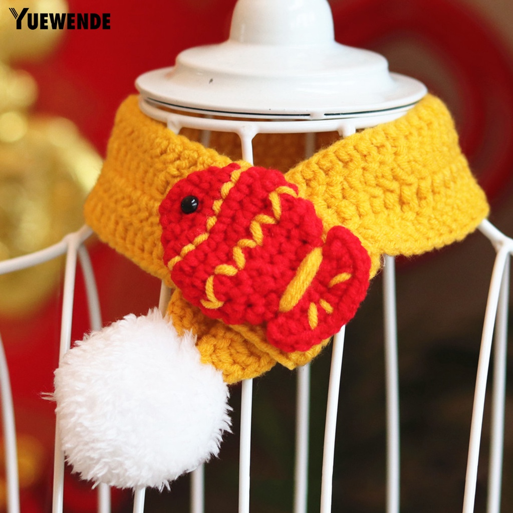 Khăn Choàng Cổ Bằng Len Siêu Mềm Thêu Họa Tiết Xinh Xắn Giữ Ấm Mùa Thu Cho Thú Cưng