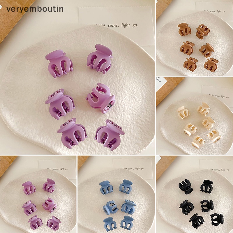 Bộ 6 Kẹp Tóc Mini Bằng Acrylic Màu Đen Hình Hoa Dành Cho Nữ