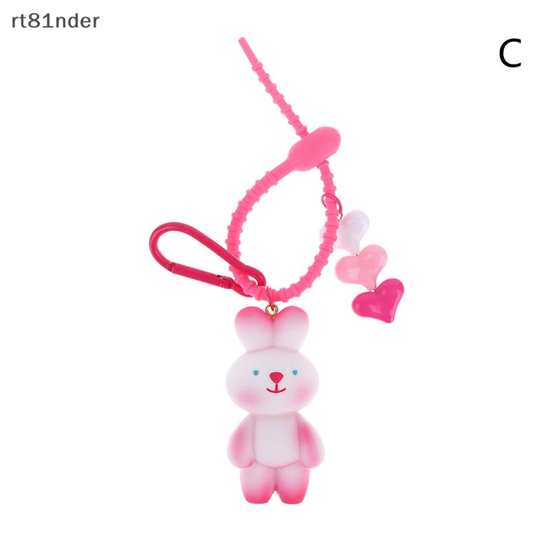 Rt Móc Khóa Hình Thỏ / Gấu Hoạt Hình Màu Hồng Dễ Thương Trang Trí Ba Lô / Ô Tô