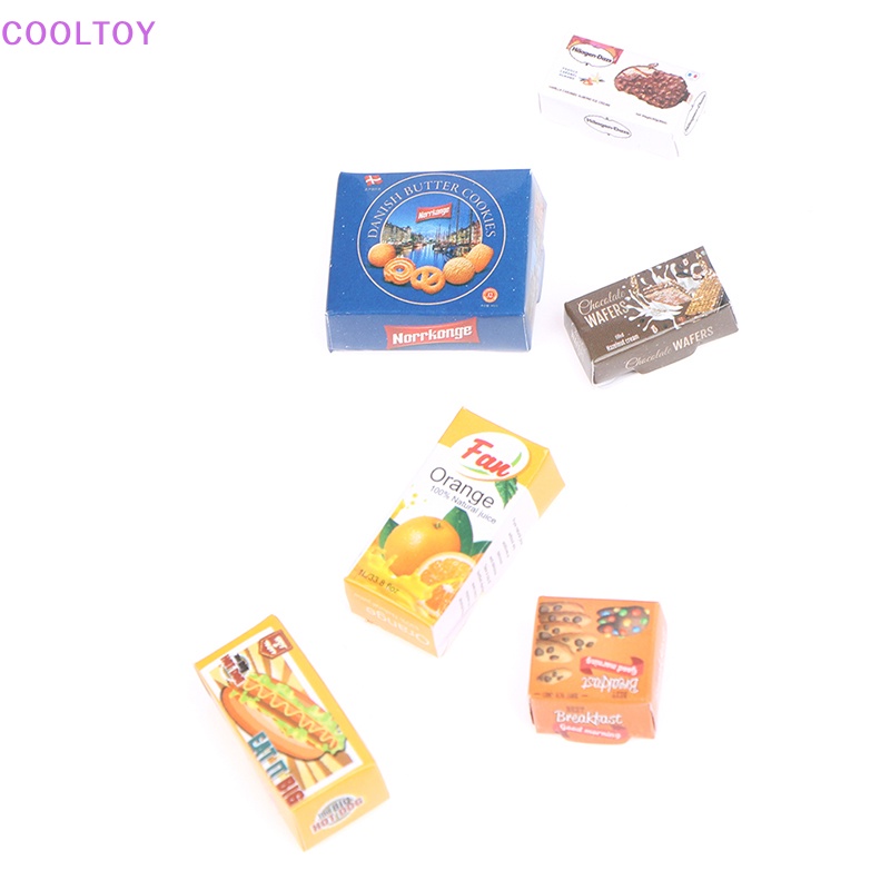 Set 6 Mô Hình Chai Nước Và Hộp Đựng Đồ Uống Mini Tỉ Lệ 1 / 12 Trang Trí Nhà Búp Bê