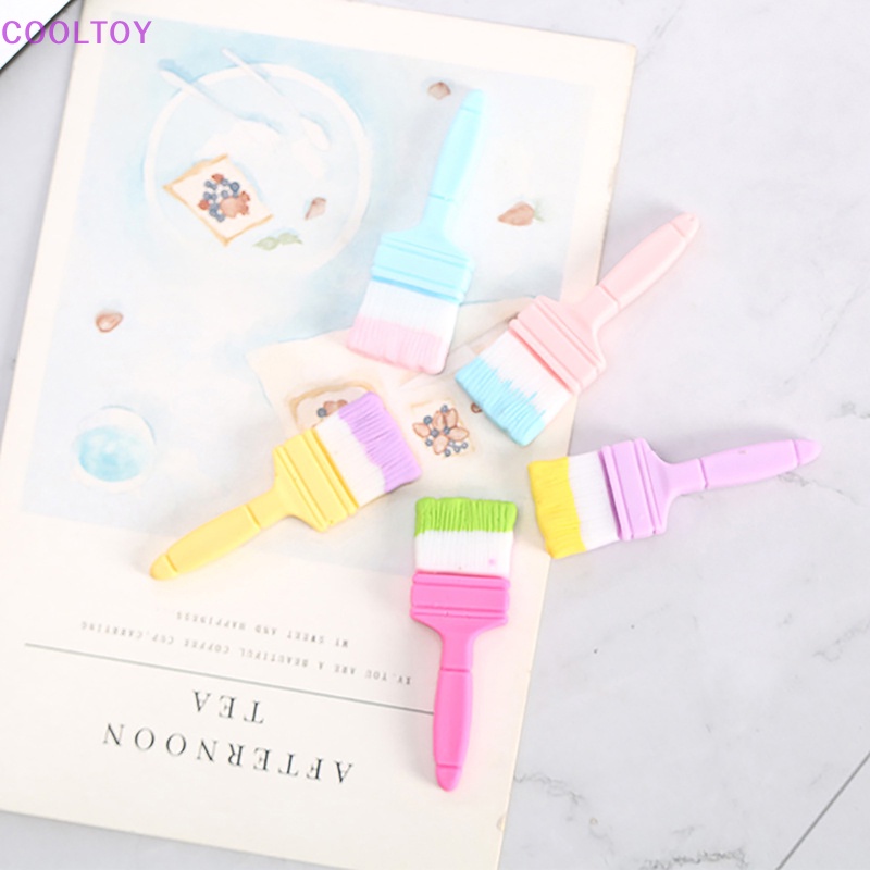 Set 5 Bàn Chải Mini Bằng Resin Dễ Thương Trang Trí Nhà Búp Bê