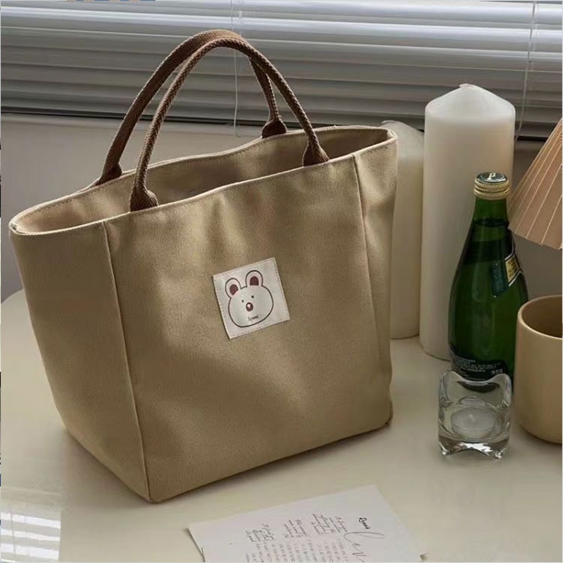 Ela Accent Túi Tote canvas Đựng Cơm Trưa Cầm Tay Đa Năng Đơn Giản Và Văn Hóa Nghệ Thuật Kiểu Nhật Bản