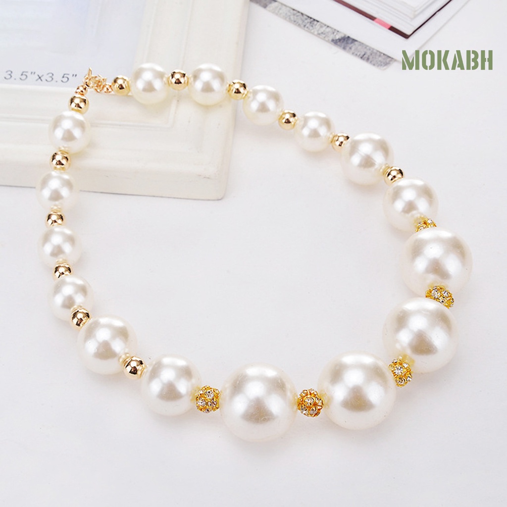 Vòng cổ Hợp Kim Dáng Ngắn Đính Ngọc Trai Giả Thời Trang Cho Nữ