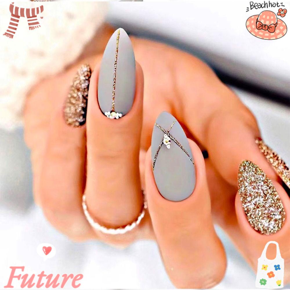 Set 24 Móng Tay Giả Có Thể Tháo Rời Diy