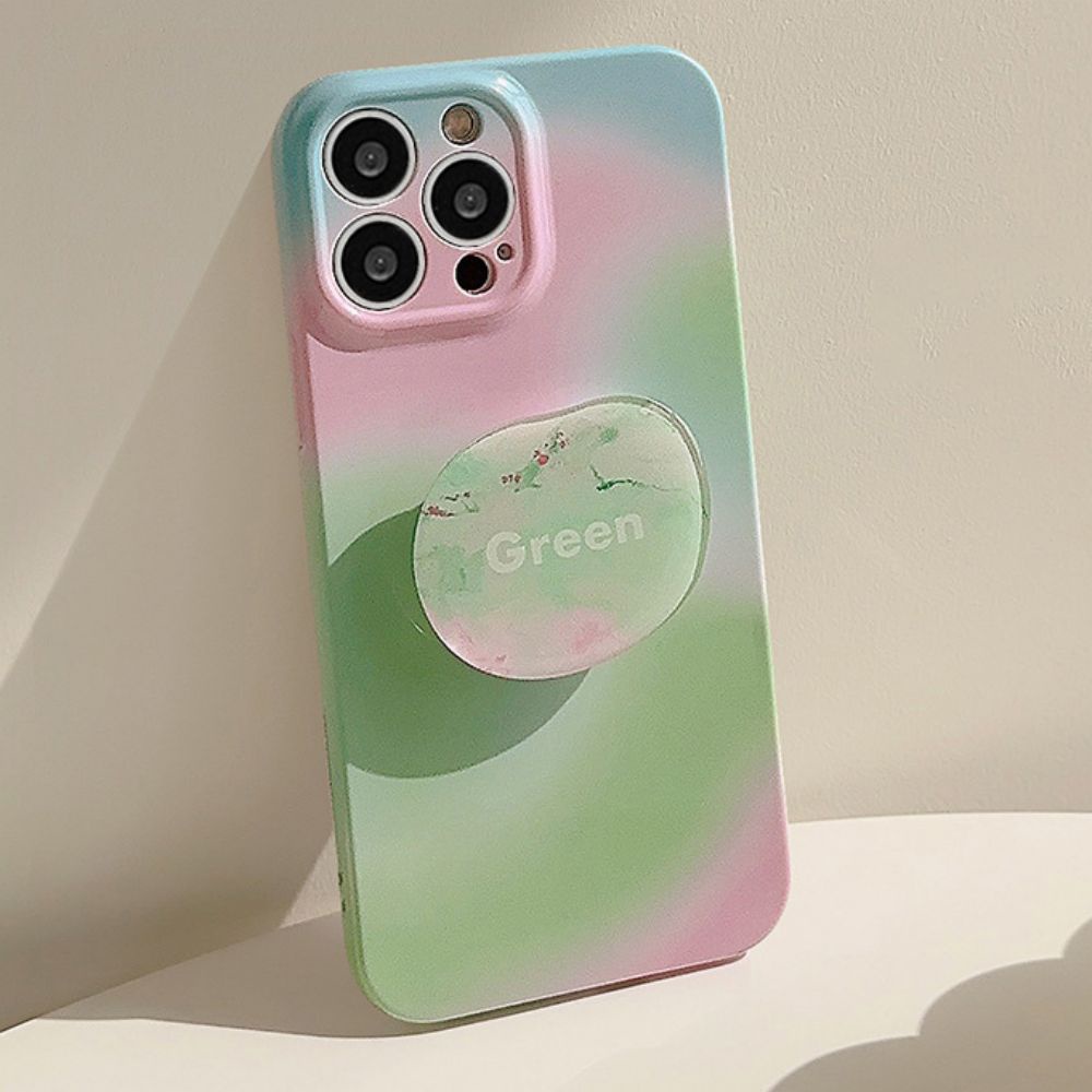 Ốp Điện Thoại TPU Mềm Chống Sốc Có Giá Đỡ Tròn Cho IPhone 11 14 13 12 Pro Max XR XS Max 7 8 Plus SE