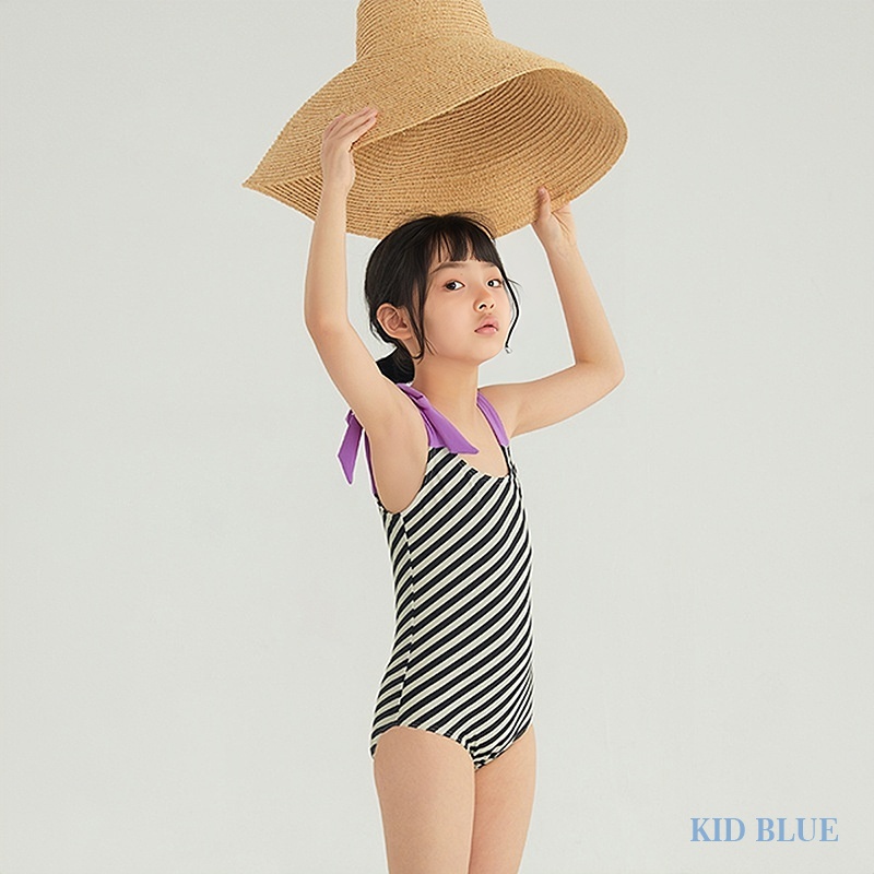 Bộ Đồ Bơi Một Mảnh Cổ Tròn Họa Tiết Chấm Bi Co Giãn Phong Cách Hàn Quốc Thời Trang Mùa Hè Cho Bé Gái