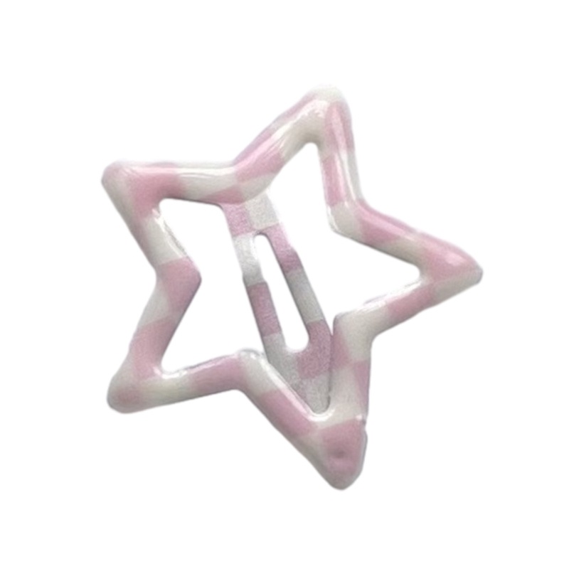 Kẹp Tóc Mái Hình Ngôi Sao / Kẻ Ô Vuông Y2K Chống Trượt Thời Trang Xuân Hè Cho Nữ