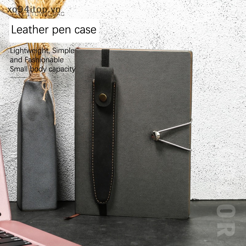 Xoitop 1 Túi Đựng Bút Da PU Có Dây Đeo Đàn Hồi Cho Từ Điển