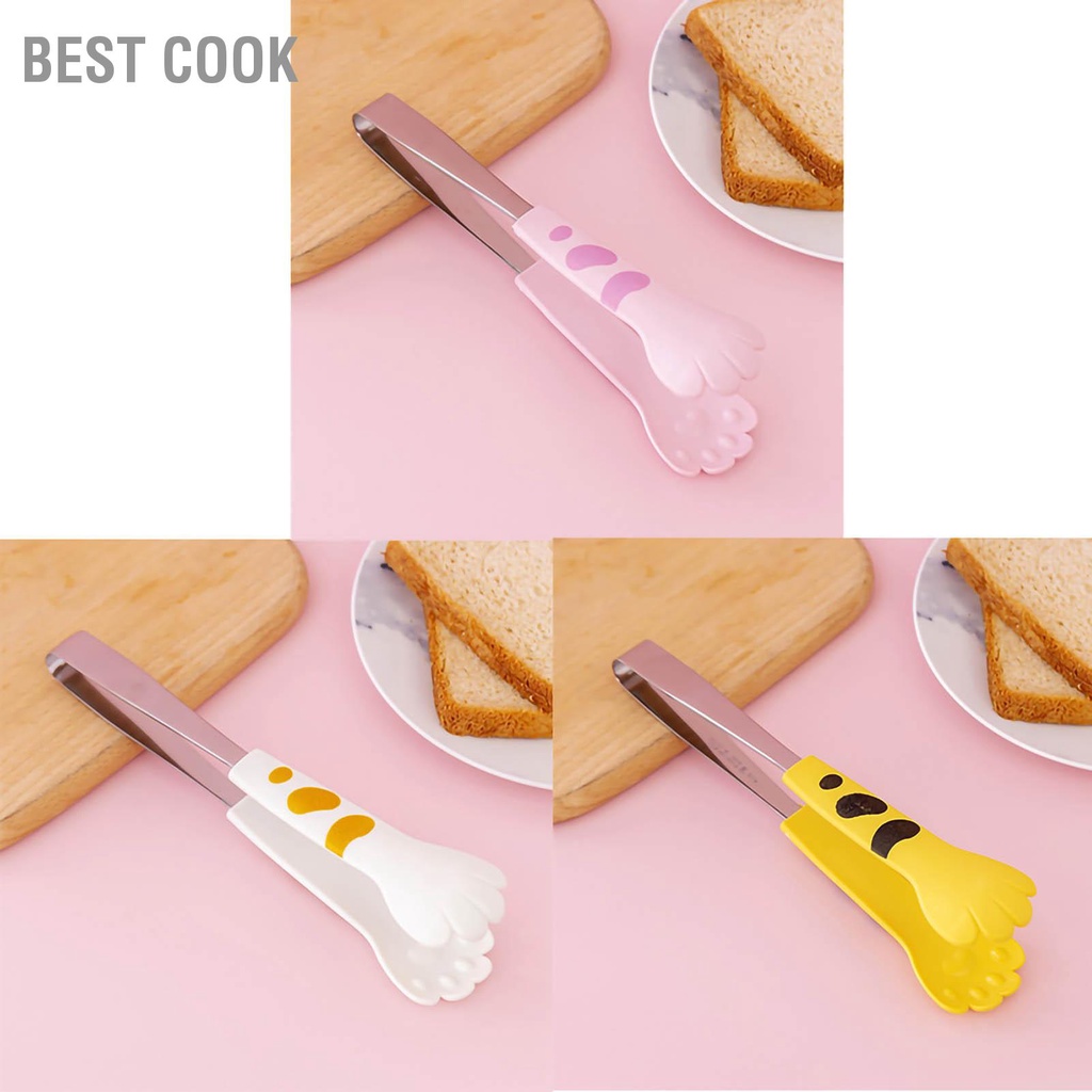 Best cook Lưỡi nấu ăn nhà bếp mèo dễ thương Hình dạng chân thép không gỉ Salad nhỏ Thực phẩm nướng Tong cmman13.vn