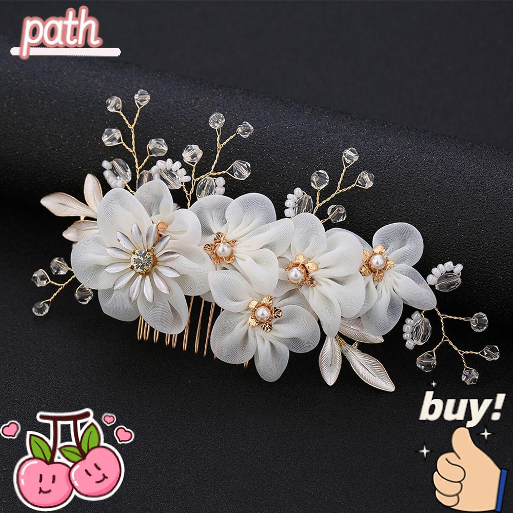 Lược Cài Tóc Hình Hoa Màu Trắng Thời Trang Cho Cô Dâu