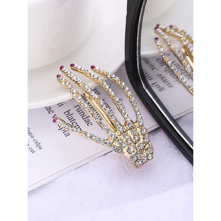 Kẹp TóC HìNh Bộ Xương BàN Tay ĐíNh Kim Cương Giả ThờI Trang Cho Nữ