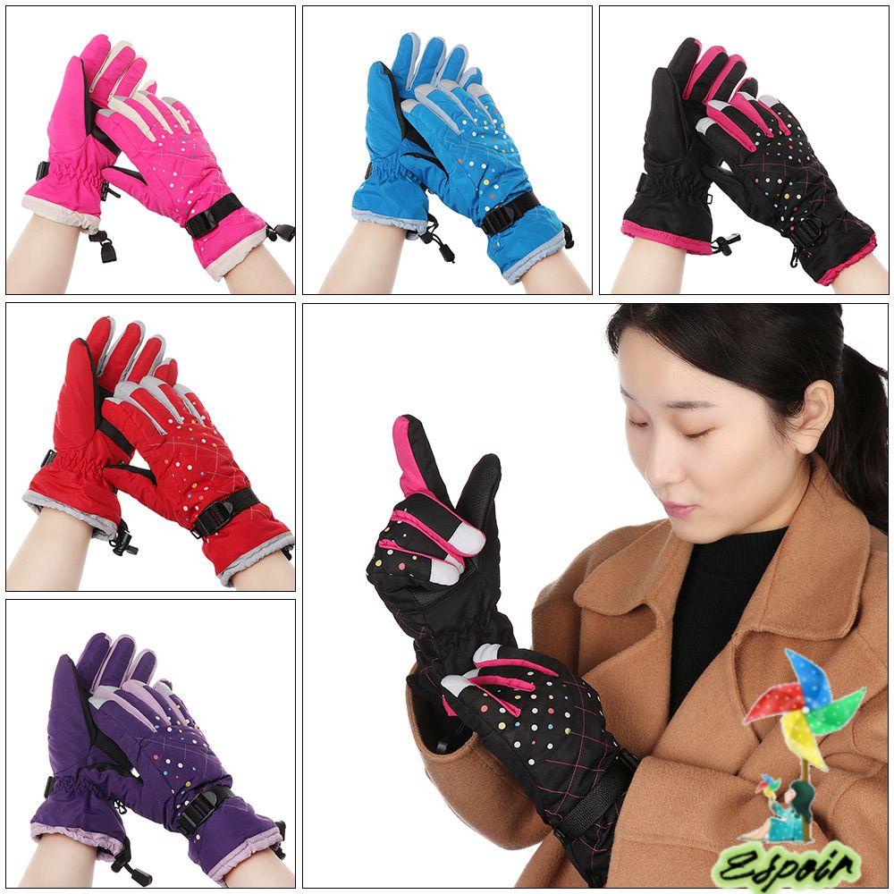 Găng Tay Trượt Tuyết Vải Nhung Dày Chống Trượt Không Thấm Nước Chuyên Dùng Cho Nữ