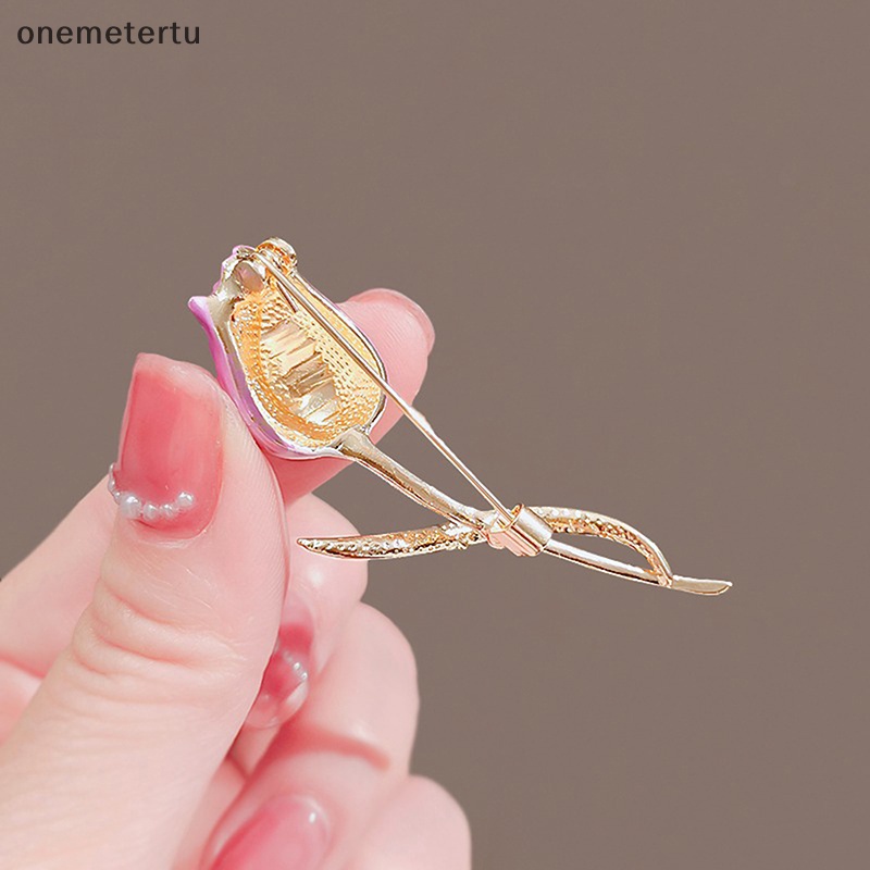 Ghim Cài Áo Hình Hoa Tulip Tráng Men Thanh Lịch Cho Nữ