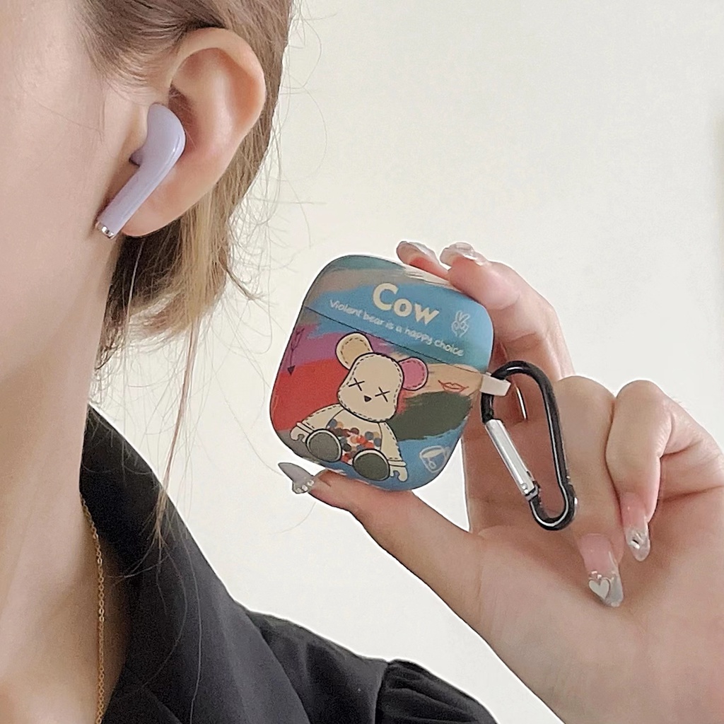 Vỏ Bảo Vệ Hộp Sạc Tai Nghe Bluetooth Không Dây Bằng tpu Mềm Nhám Hình Sư Tử Hoạt Hình Cho Baseus W04 2023