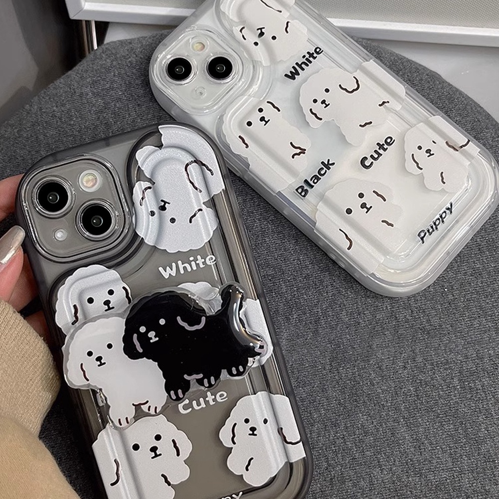 Ốp Điện Thoại TPU Mềm Chống Sốc In Hình Chú Cún Hoạt Hình Dễ Thương Cho IPhone 11 14 13 12 Pro Max XR XS Max 7 8 Plus SE