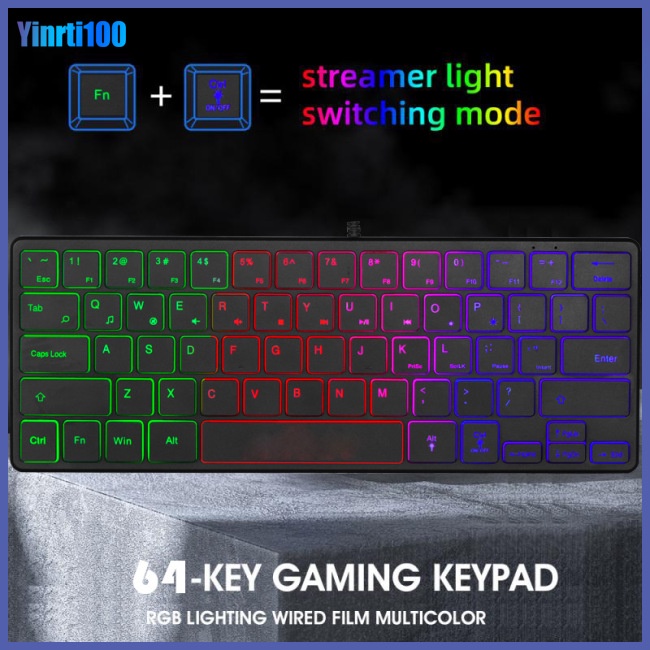 Bàn Phím Dây Mini 3 Hàng Màu Dạ Quang Dành Cho Game Thủ