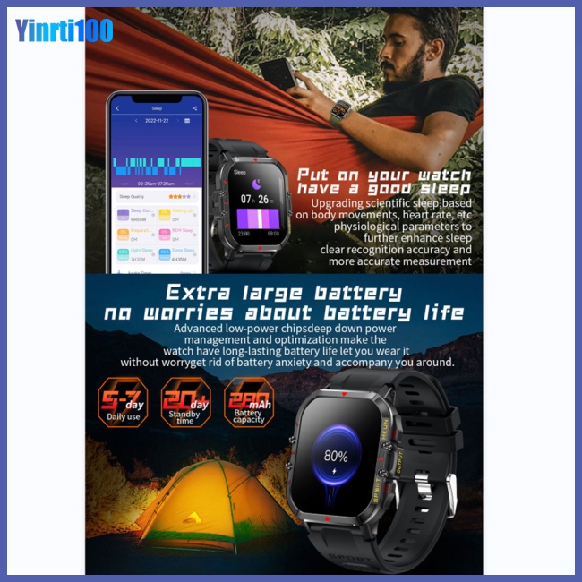 Đồng Hồ Thông Minh Yinrti Chống Nước Kết Nối Bluetooth Theo Dõi Sức Khỏe