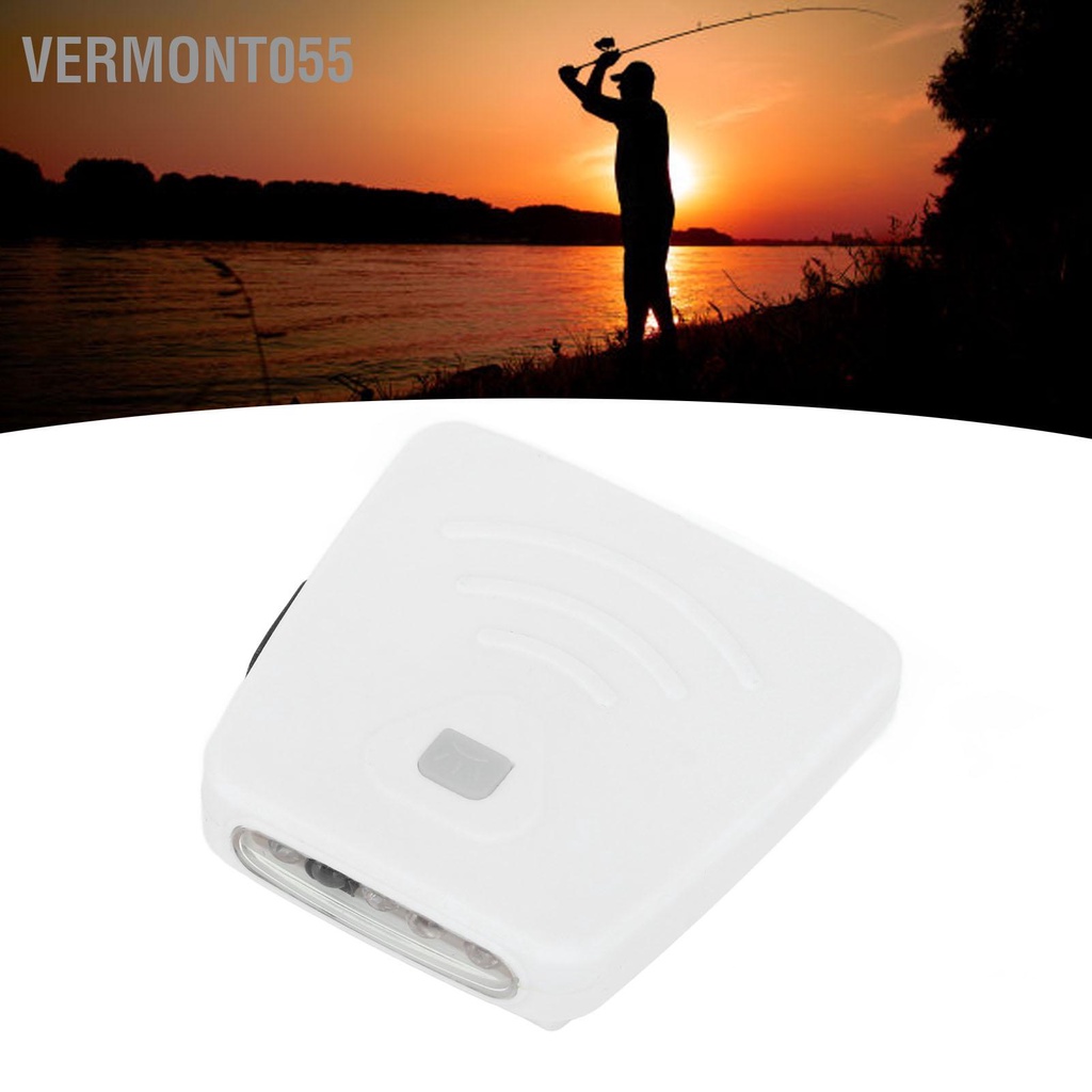 Vermont055 Đội Đầu Sạc Đèn LED Chống Nước Kẹp Trên Nắp Ánh Sáng Cảm Biến Chuyển Động Nón Cho Câu Cá Cắm Trại Đi Bộ Đường Dài Trắng