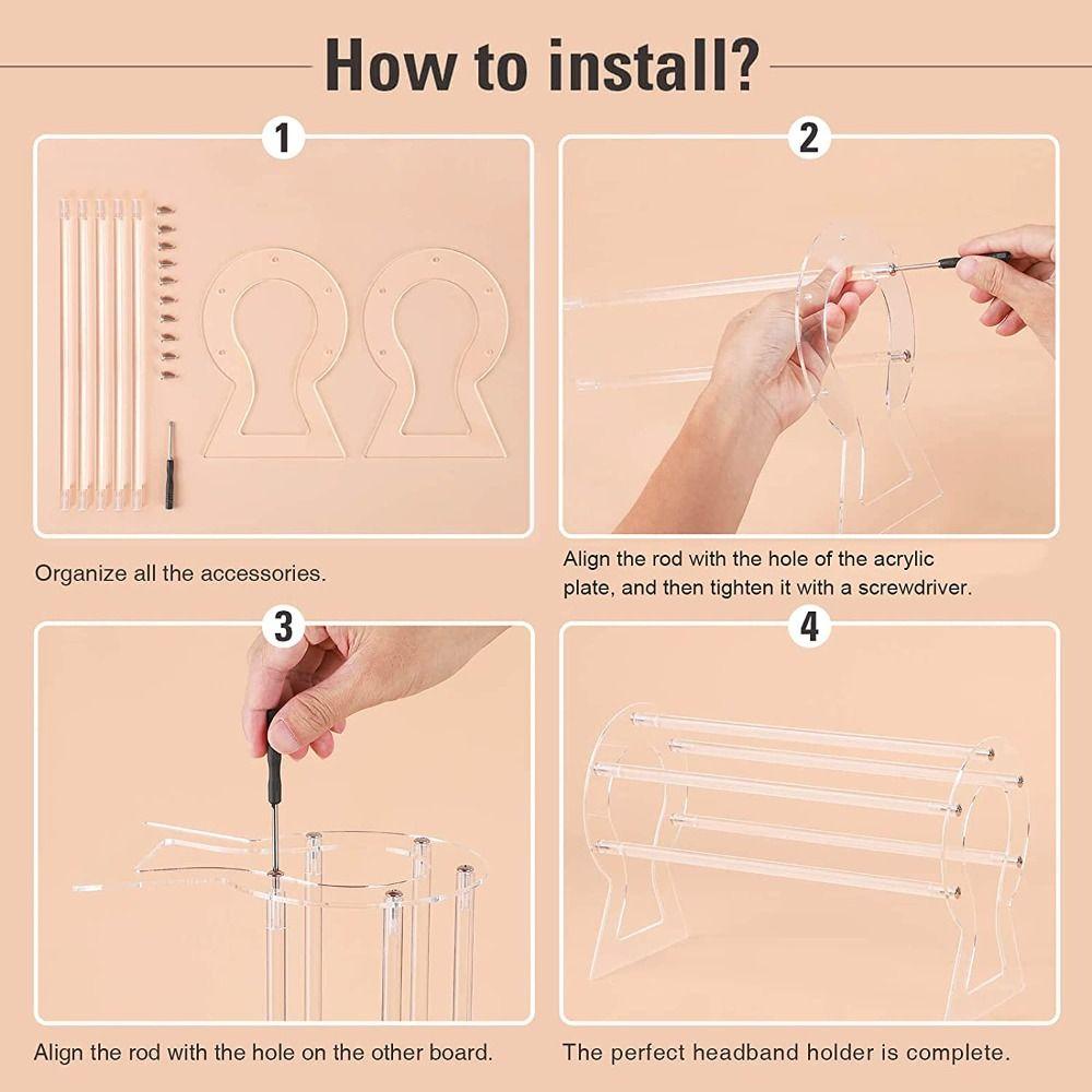Giá Đỡ Băng Đô Bằng Acrylic Tiết Kiệm Không Gian Cho Nữ