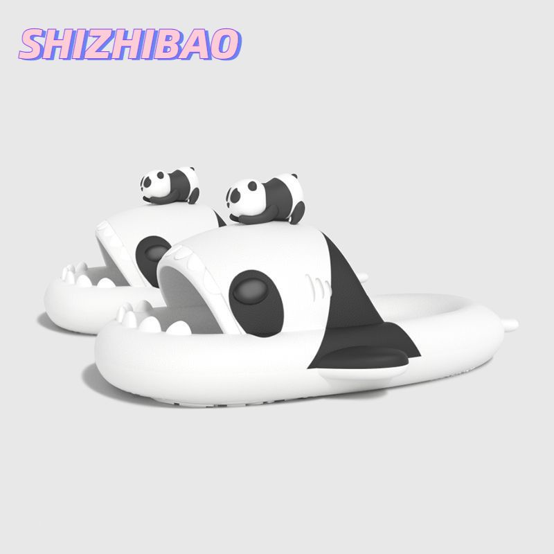 Shizhibao Dép Siêu Mềm Kháng Khuẩn Hình Cá Mập Gấu Trúc Cá Mập Hoạt Hình Cho Cặp Đôi Mang Ngoài Trời
