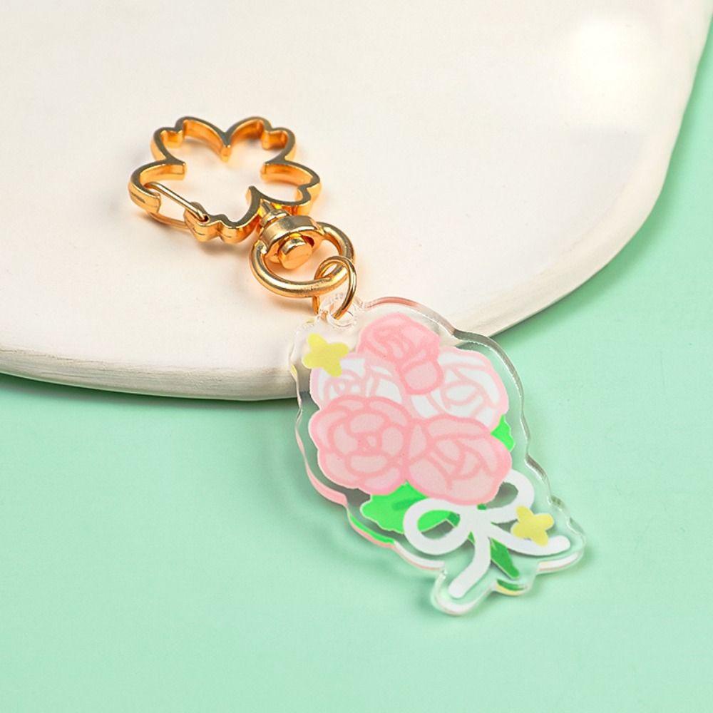 LAY Móc Khóa Acrylic Hình Hoa Tulip Sáng Tạo Cho Nữ