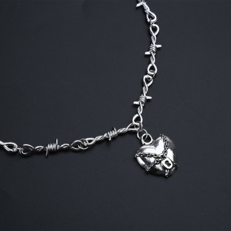 Vòng Cổ Choker Mặt Ổ Khóa Trái Tim Phong Cách Hip Hop