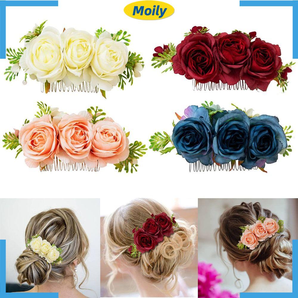 Lược Cài Tóc Hình Hoa Dành Cho Cô Dâu Ngày Cưới|Phụ Kiện Trang Trí Tóc Xinh Xắn Chất Lượng