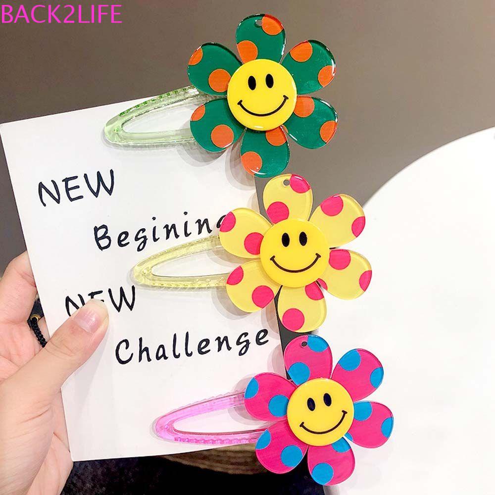 Kẹp Tóc Nữ Hình Hoa Hướng Dương / Mặt Cười / Tròn Dễ Thương Phong Cách Hàn Quốc 2life
