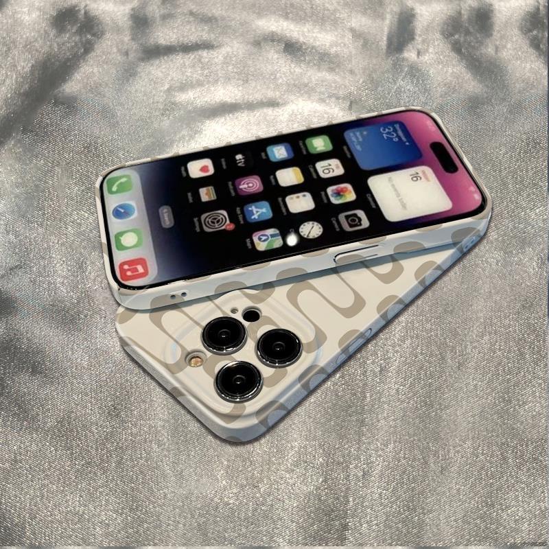 Ốp Điện Thoại Mềm Chống Sốc Màu Cà Phê In Chữ Đơn Giản Cho Apple 13 plus141178Ốp Điện Thoại Họa Tiết Viên Gạch Cho Iphone126In promax I39