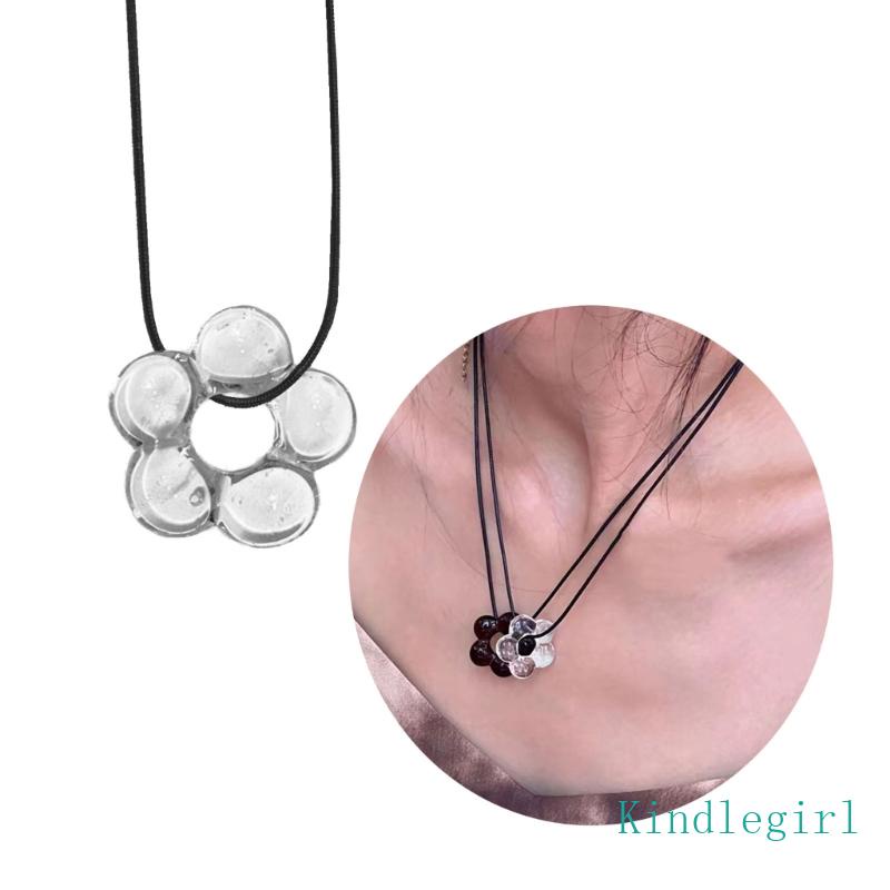 Vòng Cổ Choker Mặt Hoa Thủy Tinh Đơn Giản Thời Trang