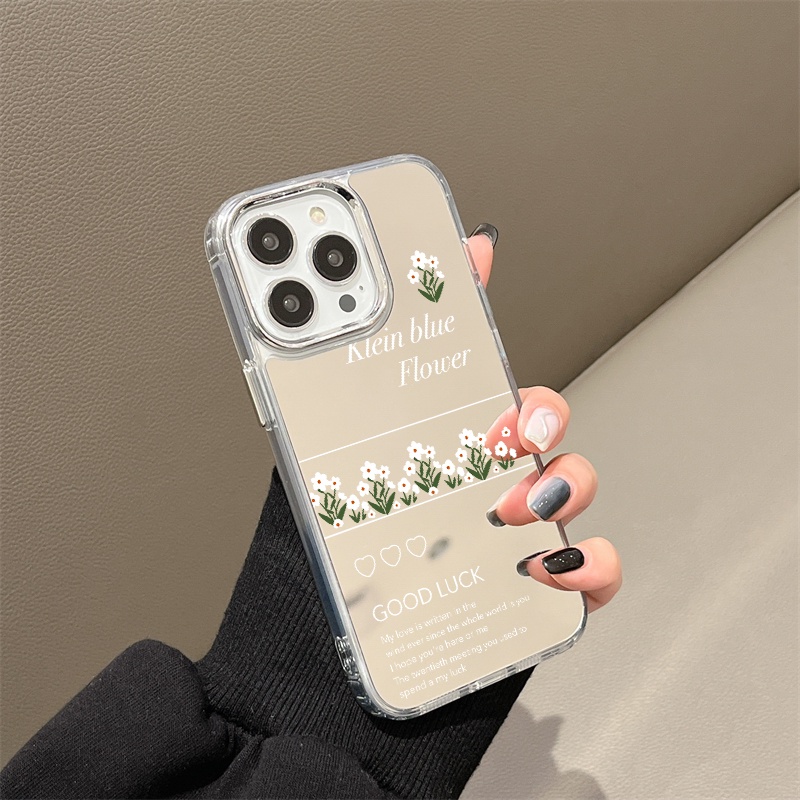 Ốp Điện Thoại Tráng Gương Họa Tiết Hoa Độc Đáo Sang Trọng Cho IPhone 11 12 13 14 12Pro 13Pro 14Pro Pro Max XR X XS Max